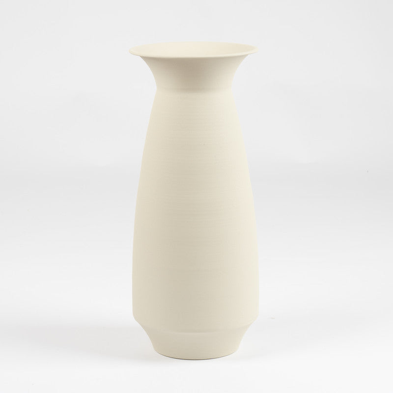 Off White Metal Vase 45cm